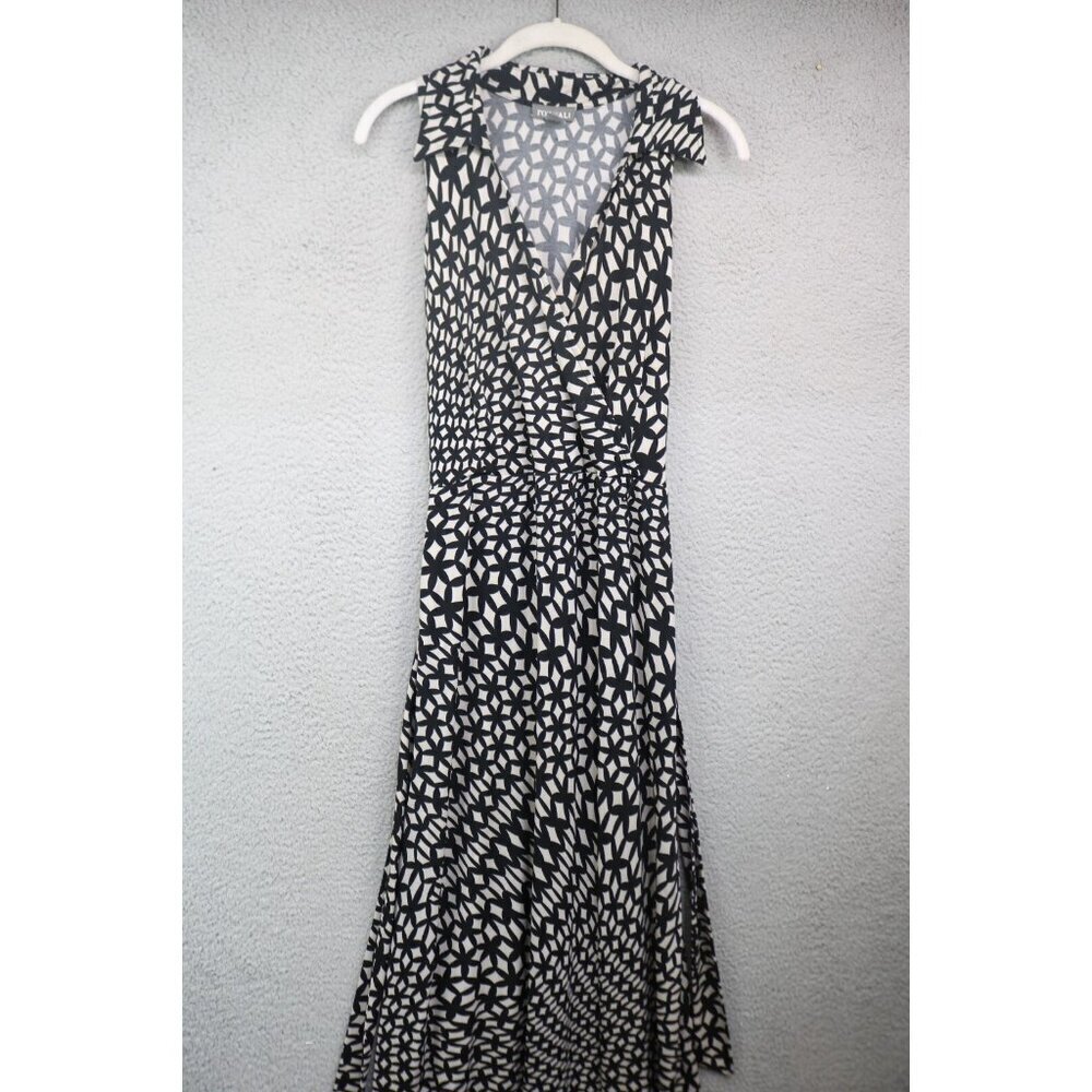 Roz & Ali Wrap V Neck Maxi Dress-Size 14/Petite-Belted-Geometric-Whimsigoth